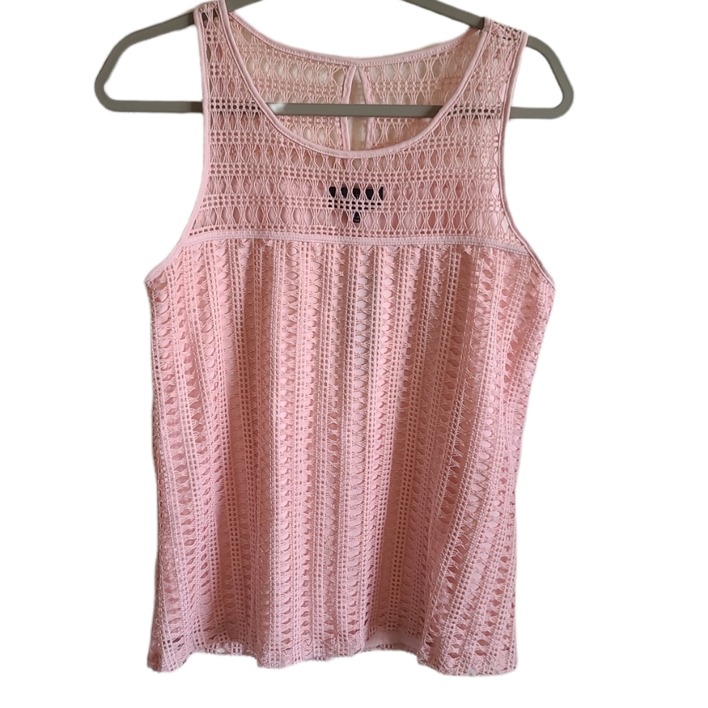 * CLEARANCE * Naif Pink Lace Tank Top Size Large